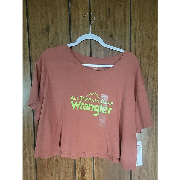 Wrangler NWT Boxy Logo Cropped Shirt. Womens Size XL RARE! - Picture 1 of 7